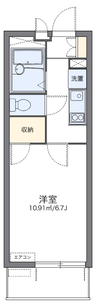 レオパレス桜 406号室 間取り