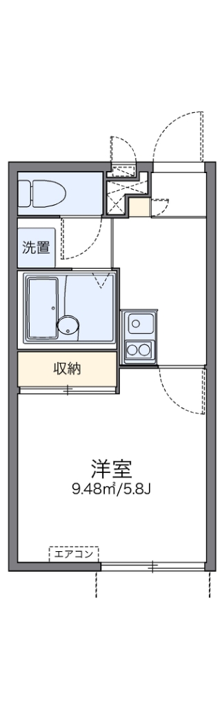 レオパレスルミエール馬場 101号室 間取り