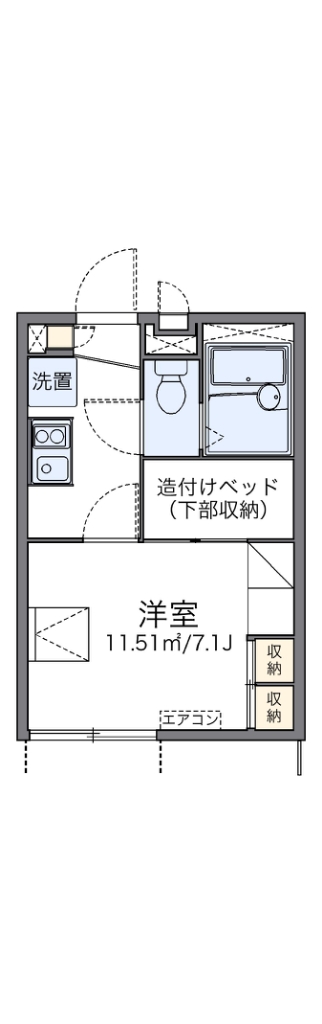 レオパレス飛田給ハイム 101号室 間取り