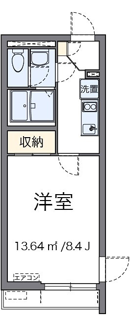 西調布 204号室 間取り