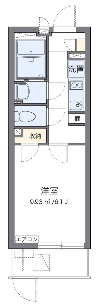 クレイノアリエス 106号室 間取り