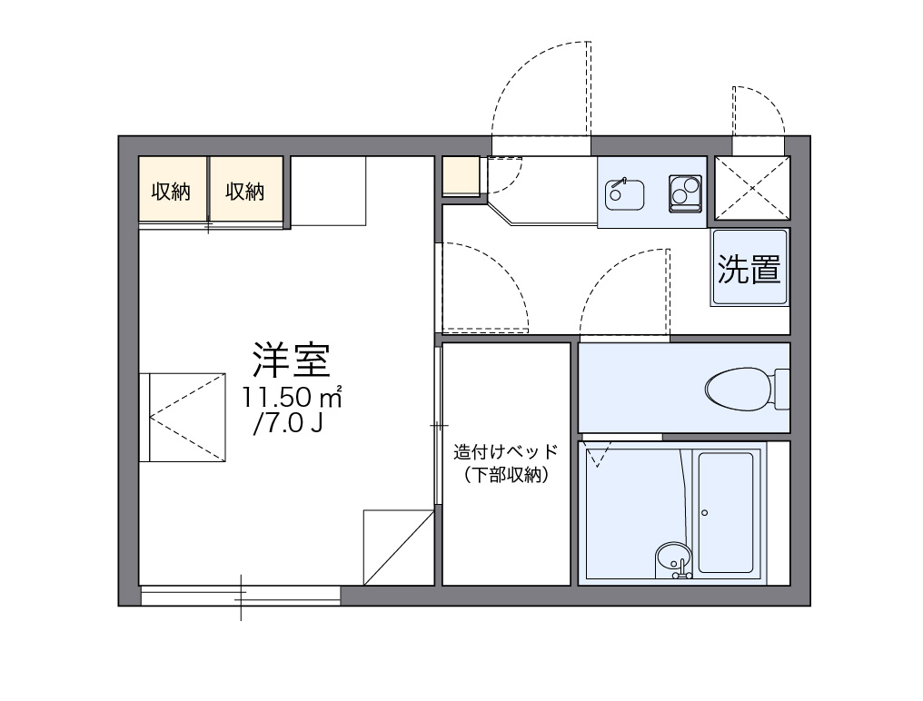 レオパレスカンナ 101号室 間取り