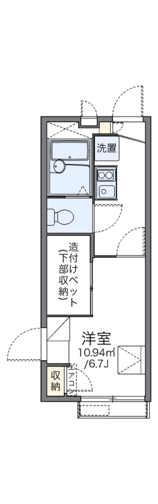 レオパレスメゾンヒーリング 206号室 間取り