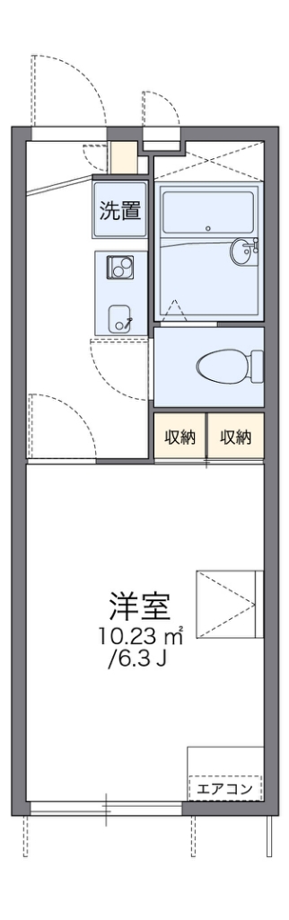 レオパレスブルーヒルズＨＫ 106号室 間取り