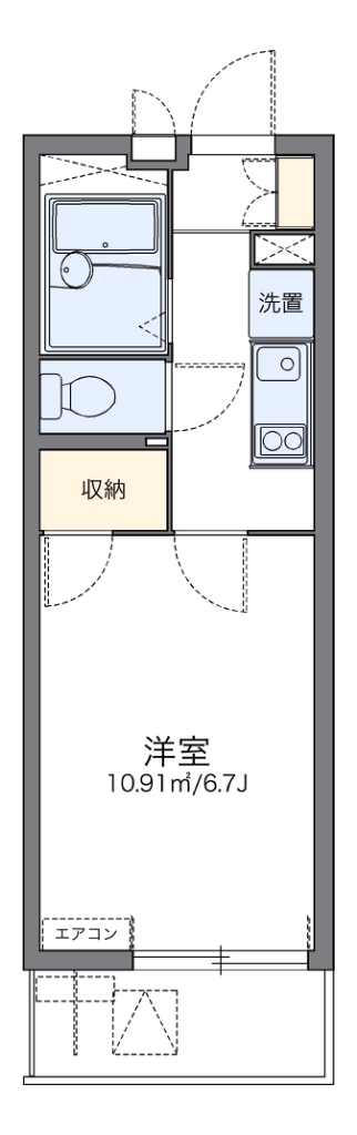 レオパレスＴＦ　ｏｎｅ 103号室 間取り