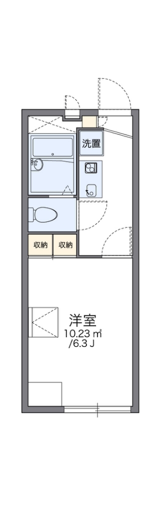 レオパレスノクターン 206号室 間取り