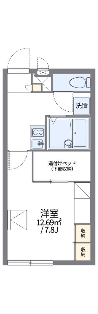レオパレスひばり野 211号室 間取り