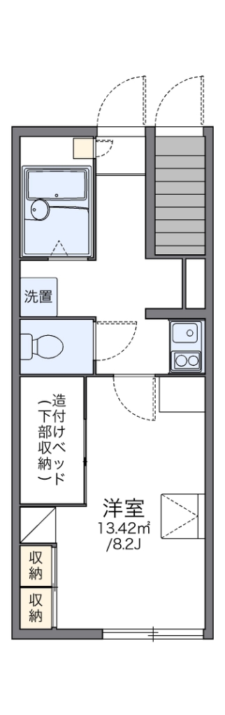 レオパレスウィステーリア平和台 107号室 間取り