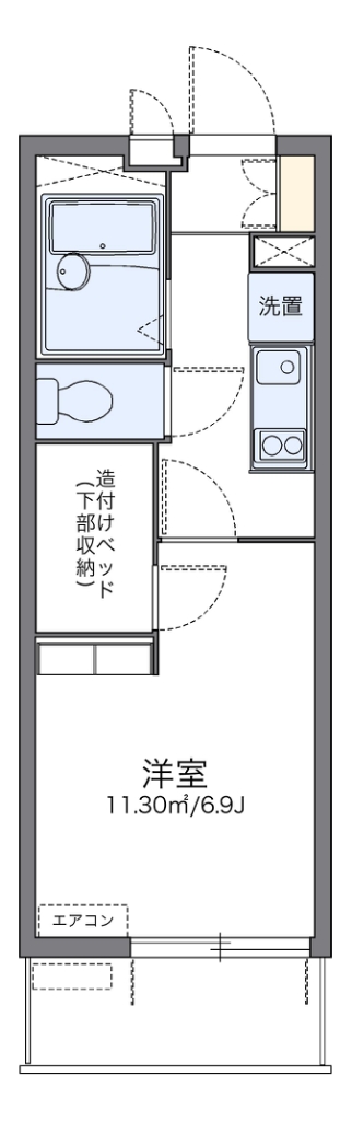 レオパレスプレステージ草加 307号室 間取り