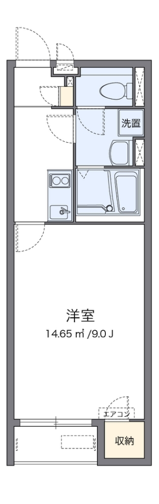 クレイノ百合桜 110号室 間取り