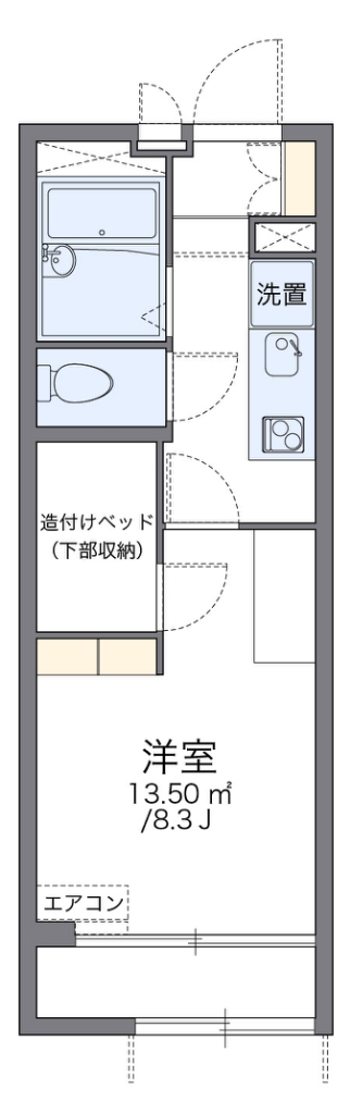 レオパレスボニータドイス 114号室 間取り