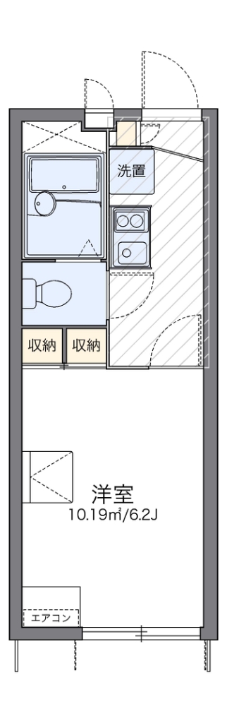 レオパレスコーワ　ビレッジ 102号室 間取り