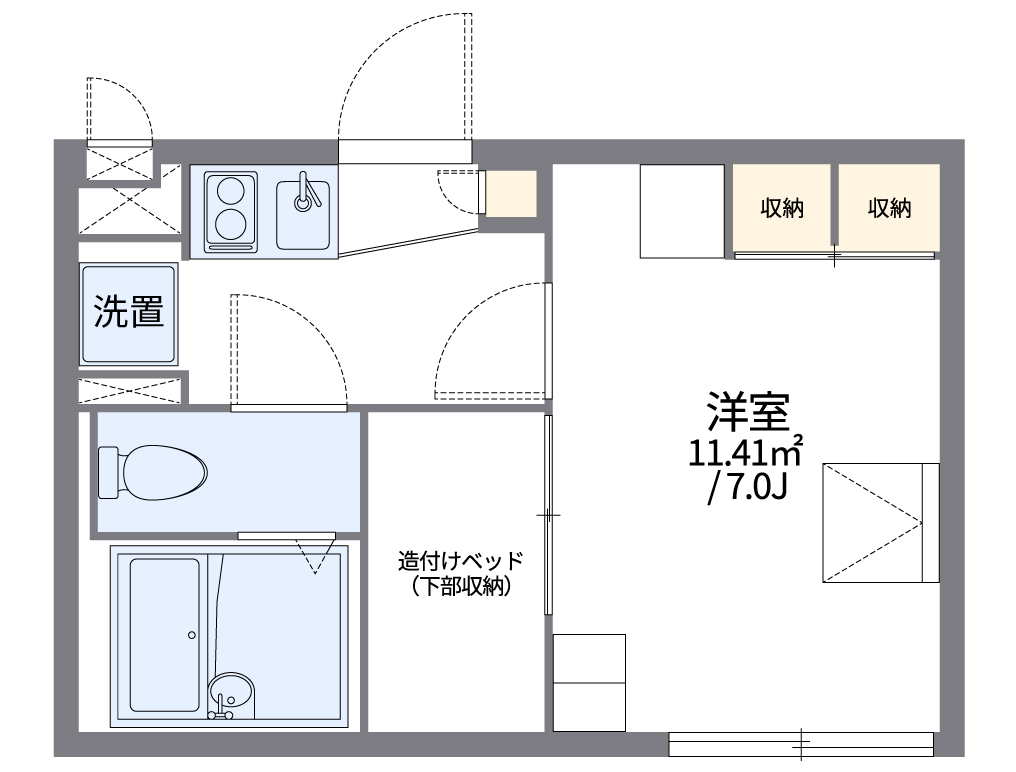 レオパレスＭａｈａｎａＣｒｅａ 203号室 間取り