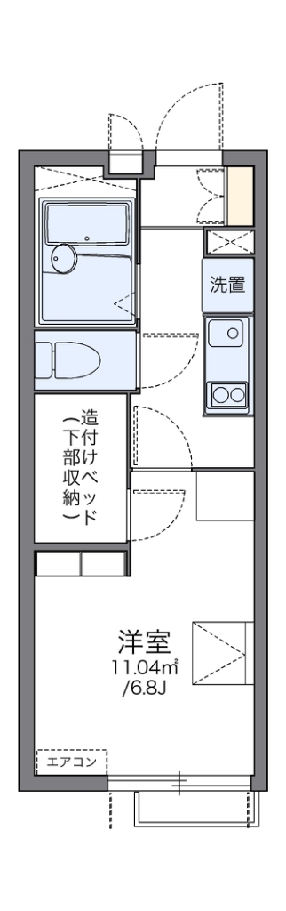 レオパレスグレース　クレストⅠ 203号室 間取り