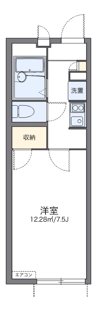 レオパレスグランドリア泉 102号室 間取り