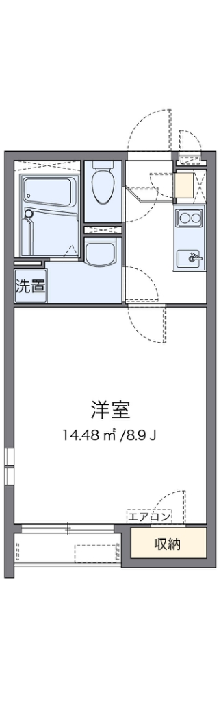 クレイノＧｌｉｎｔ 201号室 間取り