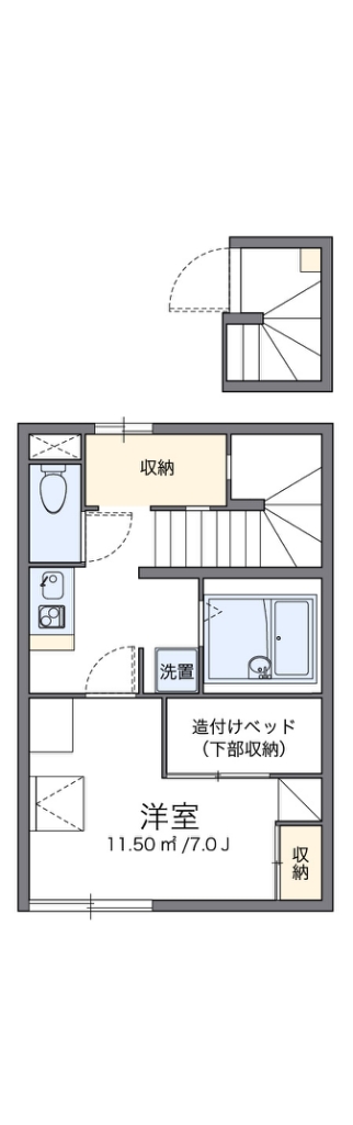レオパレスプレアマール 205号室 間取り