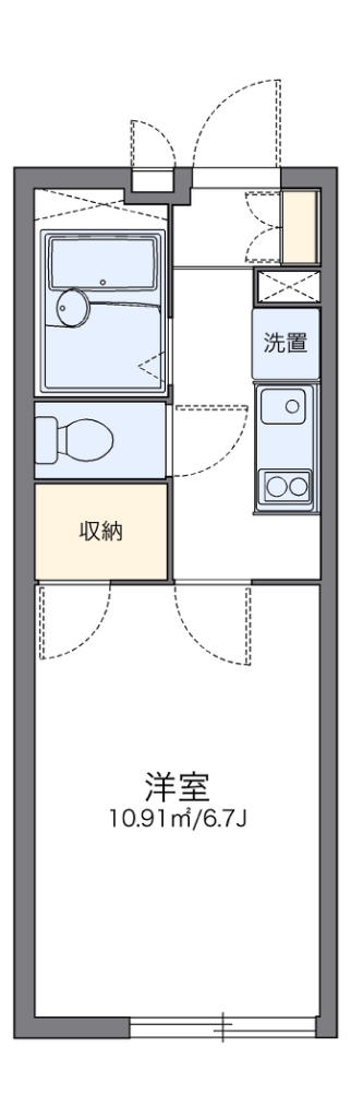 レオパレスクリムゾン矢口 206号室 間取り