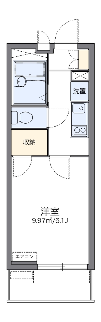 レオパレスＣａｌｍ片倉 102号室 間取り