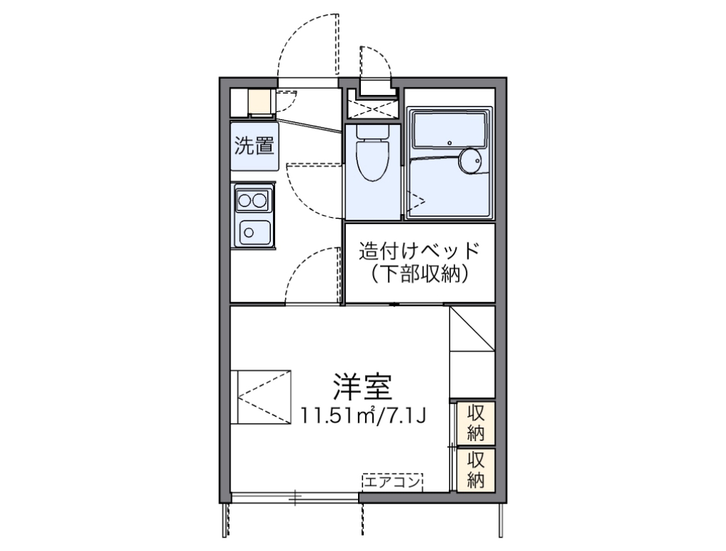 レオパレスクレール 103号室 間取り