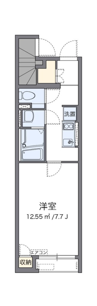 クレイノＴ　ヴィルヌーブⅥ 107号室 間取り