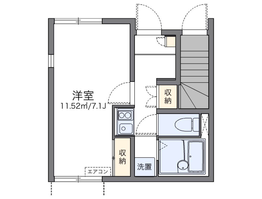 レオネクストシエルブルー戸塚 101号室 間取り