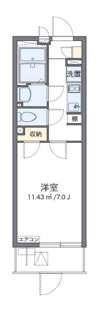 クレイノＭＩＹＡＢＩ 108号室 間取り