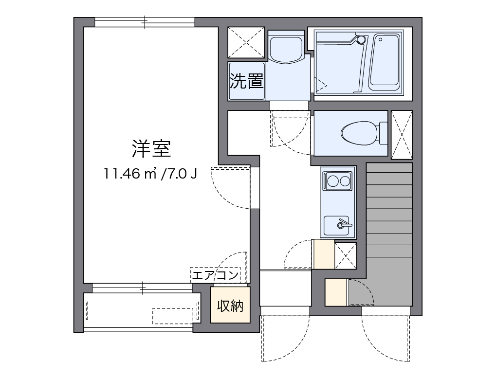 クレイノＮＨⅢ 102号室 間取り