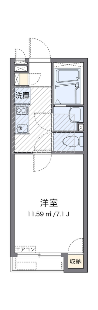 ミランダちどり 107号室 間取り
