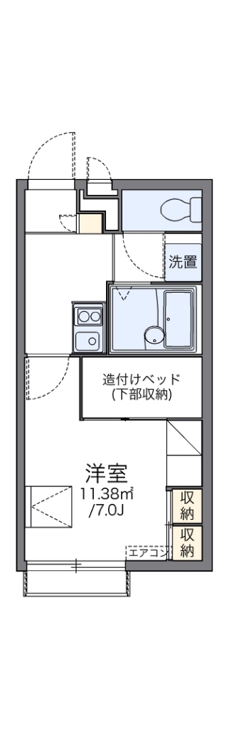レオパレスウエスト 302号室 間取り