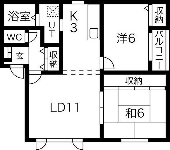 スカイハイツ北郷 間取り