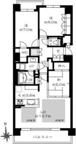 【分譲賃貸】パークホームズ真駒内泉町 間取り
