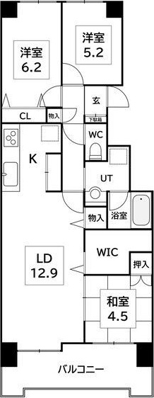 クリーンリバー桑園駅前1号棟 間取り