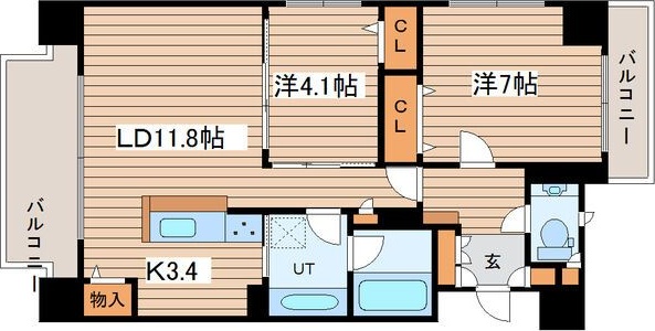 クリオ大通ラ・モード 間取り