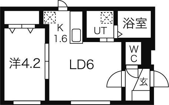 キューブ二十四軒4・4 間取り
