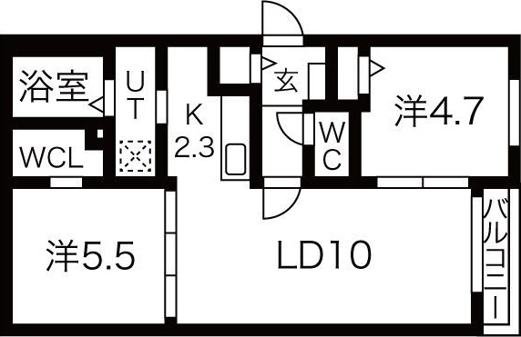 フラット北35条II 間取り