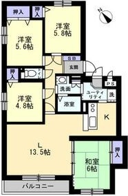 エメラルドグリーン宮の沢 間取り