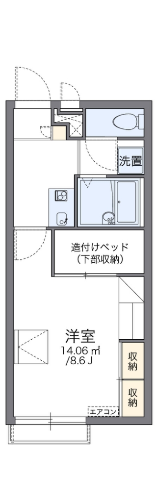 レオパレスイーハートーブ 間取り