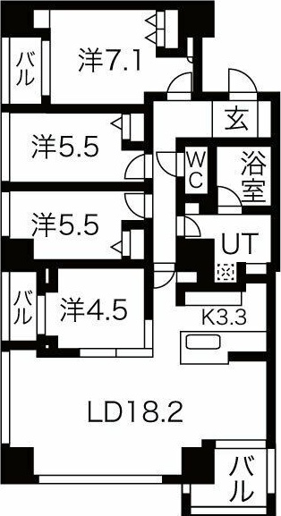 ラジェストタワー琴似 間取り
