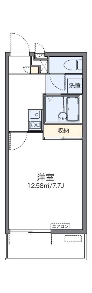 レオパレスグランディ朝日 間取り