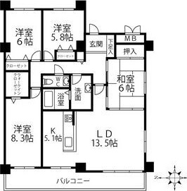 クリオ行啓通参番館 間取り
