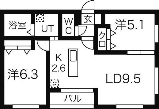 α・n麻生(アルファ・ノース麻生) 間取り
