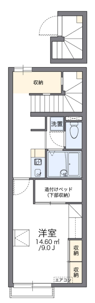 レオパレスプラシード竹丘Ⅱ 間取り