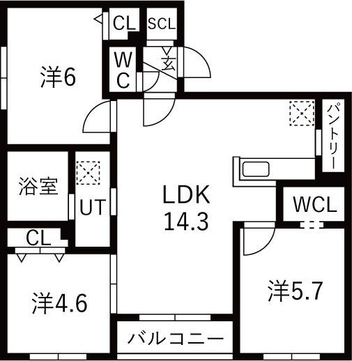 Lien北12(リアン) 間取り