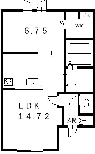 仮称）西16南6アパート 間取り