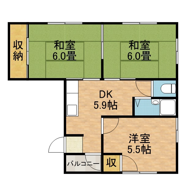 川添ロイヤルハイツ 間取り