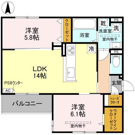 Ｄ－ｒｅｓｉｄｅｎｃｅ下田部Ｂ 間取り