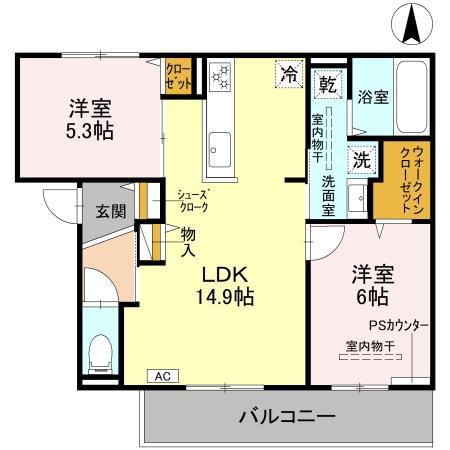 Ｄ－ｒｅｓｉｄｅｎｃｅ下田部Ａ 間取り