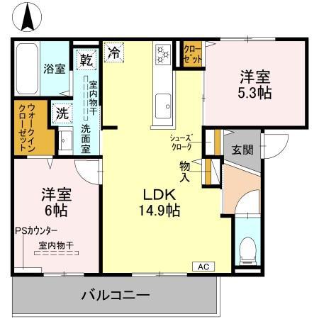 Ｄ－ｒｅｓｉｄｅｎｃｅ下田部Ａ 間取り
