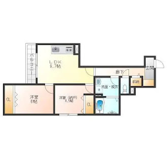 Ｈｅａｌｉｎｇ　ＧｒａｃｅＡ棟（南棟） 間取り